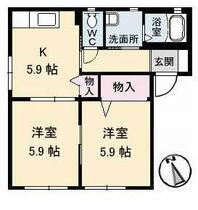 メゾン　アイ　ファミーユ　Ｂ棟 205 ｜ 鳥取県米子市東福原７丁目（賃貸アパート2K・2階・42.67㎡） その2