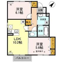 フォーゲルテラス　グリューン　Ⅱ 103 ｜ 栃木県宇都宮市ゆいの杜７丁目（賃貸アパート2LDK・1階・53.25㎡） その2