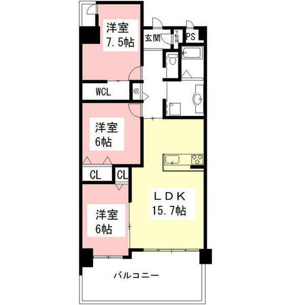 リバーズマンション長住 0702｜岐阜県岐阜市長住町１丁目(賃貸アパート3LDK・7階・82.37㎡)の写真 その2