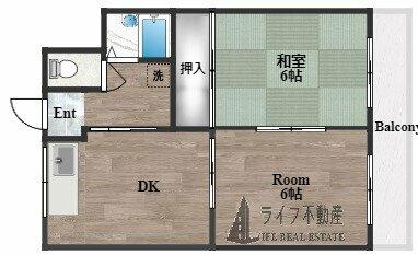 サンライフ若江本町｜大阪府東大阪市若江本町２丁目(賃貸マンション2DK・2階・39.75㎡)の写真 その2