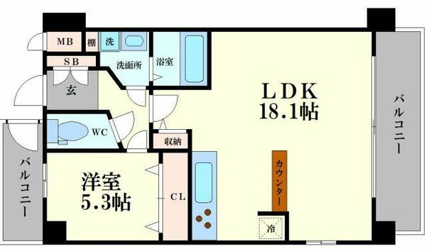 ＬａＧｒｅｃｅ福島 203｜大阪府大阪市福島区鷺洲５丁目(賃貸マンション1LDK・2階・50.60㎡)の写真 その2