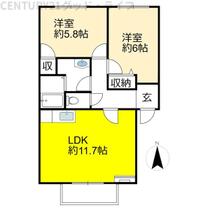 ミレニアムＸ 101 ｜ 滋賀県長浜市十里町（賃貸マンション2LDK・1階・53.04㎡） その2