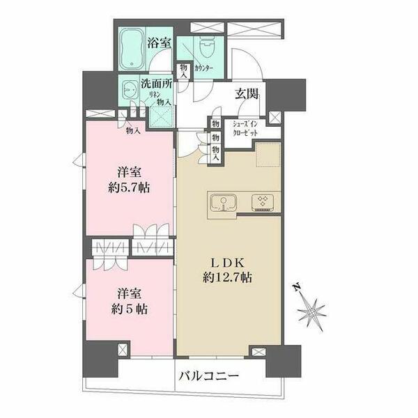 ルフォンプログレ四谷｜東京都新宿区四谷坂町(賃貸マンション2LDK・12階・55.41㎡)の写真 その2