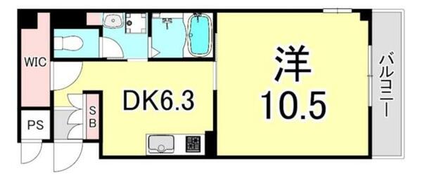 兵庫県西宮市里中町１丁目(賃貸マンション1DK・2階・39.79㎡)の写真 その2