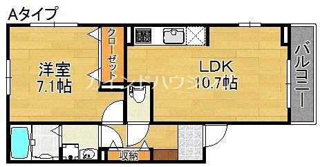 大阪府大阪市住吉区東粉浜２丁目(賃貸アパート1LDK・3階・42.79㎡)の写真 その2