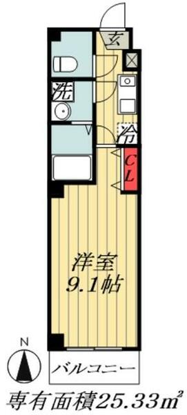 千葉県船橋市宮本８丁目(賃貸マンション1K・2階・25.33㎡)の写真 その2