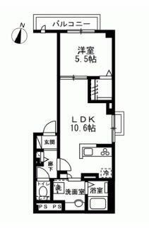東京都新宿区新小川町(賃貸マンション1LDK・3階・42.46㎡)の写真 その2