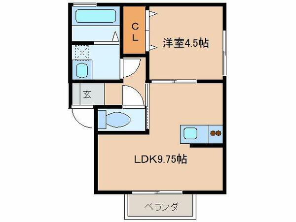 奈良県橿原市四条町(賃貸アパート1LDK・1階・35.43㎡)の写真 その2