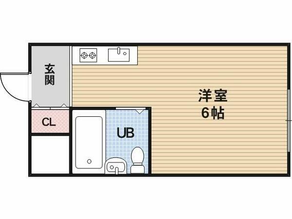 大阪府東大阪市上小阪４丁目(賃貸マンション1R・2階・16.00㎡)の写真 その2