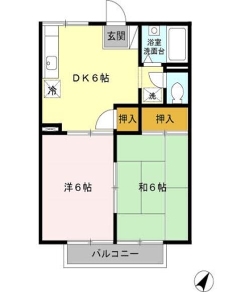 千葉県佐倉市新臼井田(賃貸アパート2DK・2階・40.03㎡)の写真 その2