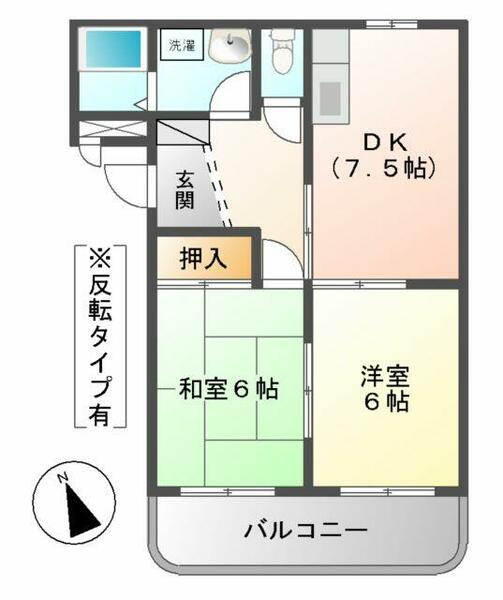 コスモハイツ 304｜岐阜県関市西本郷通７丁目(賃貸マンション2DK・3階・46.17㎡)の写真 その2