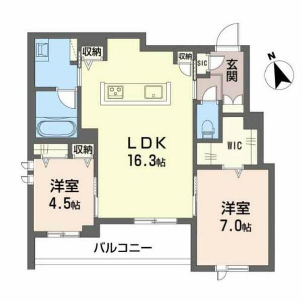 フィーノ A0202｜広島県広島市安佐南区緑井２丁目(賃貸マンション2LDK・2階・64.55㎡)の写真 その2