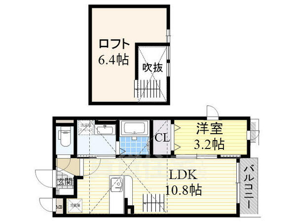 メゾン　グリシーヌ｜大阪府箕面市西小路３丁目(賃貸アパート1LDK・2階・33.95㎡)の写真 その2