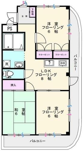 同じ建物の物件間取り写真 - ID:213103485446