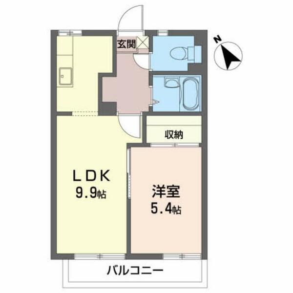 アパートメントハウス・アイリスＡ 207｜岩手県滝沢市篠木黒畑(賃貸アパート1LDK・2階・35.00㎡)の写真 その2