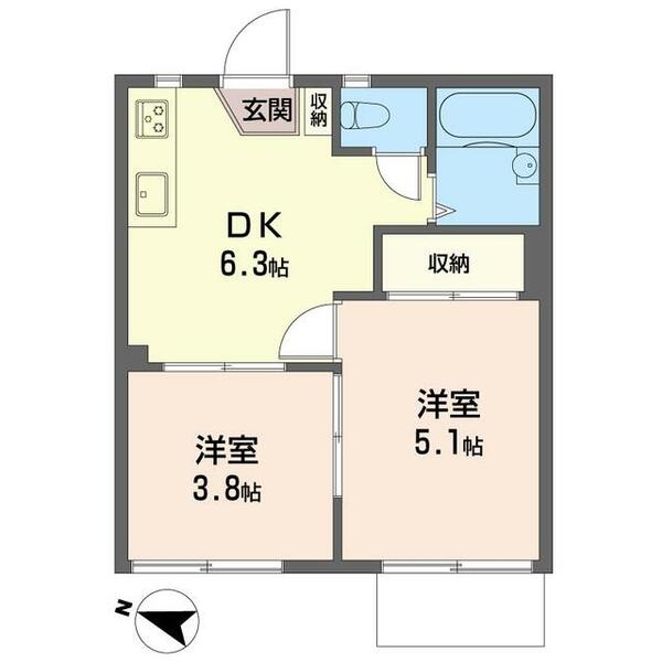 西荻ファミリ－クウォ－タ－ 00102｜東京都杉並区西荻北２丁目(賃貸アパート2DK・1階・30.00㎡)の写真 その2