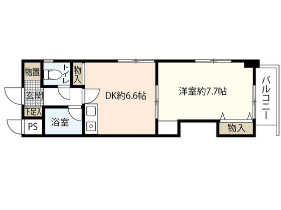 山本ビル｜広島県広島市中区土橋町(賃貸マンション1DK・4階・30.00㎡)の写真 その2