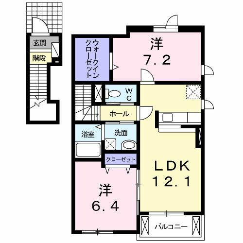 サン　フェリーチェ　Ⅰ 201｜群馬県高崎市新町(賃貸アパート2LDK・2階・62.89㎡)の写真 その2