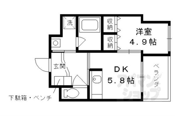 京都府京都市伏見区観音寺町(賃貸マンション1K・3階・33.49㎡)の写真 その2