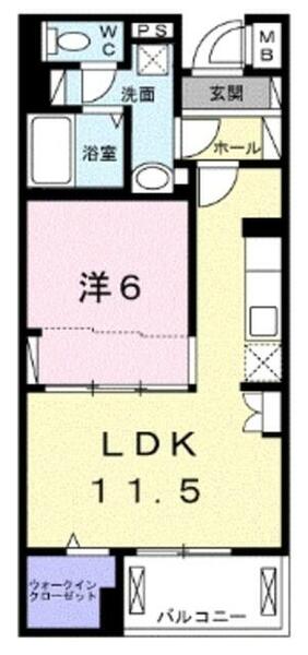 オリエンス｜千葉県流山市駒木(賃貸マンション1LDK・2階・41.92㎡)の写真 その2