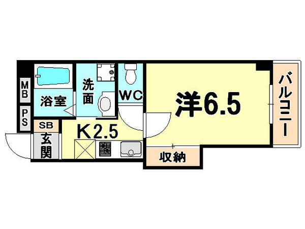 兵庫県伊丹市南本町７丁目(賃貸マンション1K・5階・22.00㎡)の写真 その2