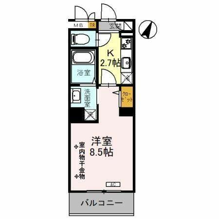 埼玉県さいたま市中央区下落合７丁目(賃貸マンション1K・4階・28.17㎡)の写真 その2