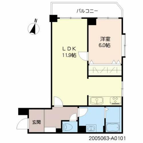 西新中央マンション　１０１号室A0101の間取り