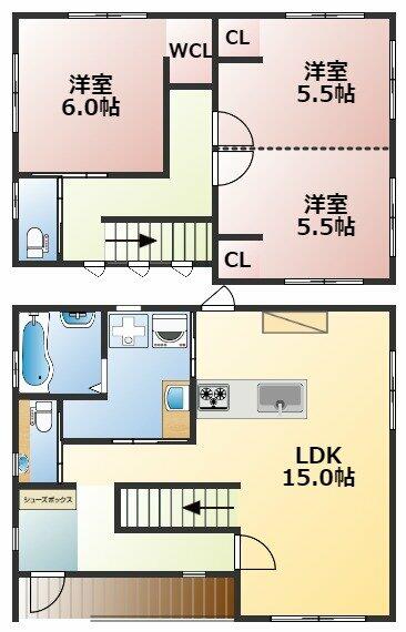 熊本県熊本市中央区国府２丁目(賃貸一戸建3LDK・--・96.05㎡)の写真 その2