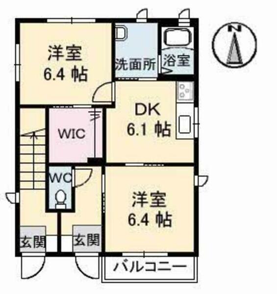 シャーメゾンＵ　Ｃ棟 C0101｜鳥取県鳥取市大杙(賃貸アパート2DK・1階・46.68㎡)の写真 その2