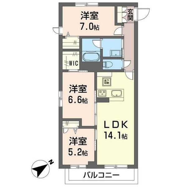 グリーンセント 00405｜千葉県千葉市若葉区都賀３丁目(賃貸マンション3LDK・4階・73.07㎡)の写真 その2