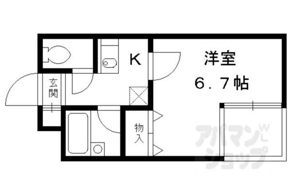 京都府京都市右京区太秦中筋町(賃貸マンション1K・1階・20.00㎡)の写真 その2