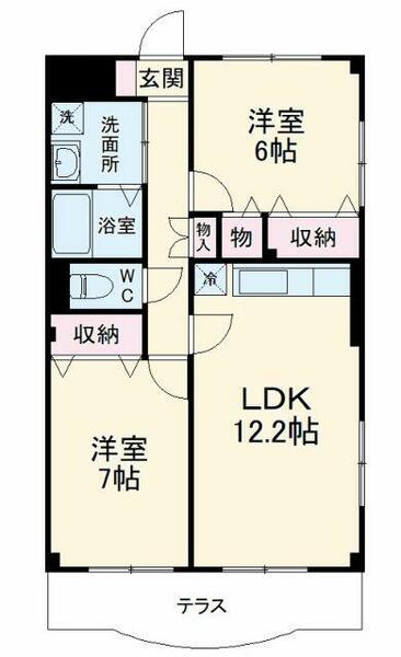 ＫＡＺＵ市川｜千葉県市川市新田２丁目(賃貸マンション2LDK・2階・59.12㎡)の写真 その2