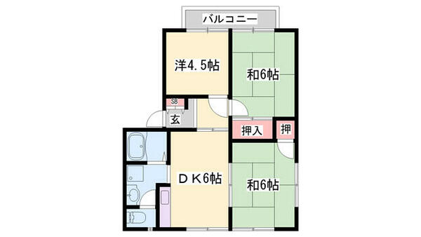 兵庫県加東市下滝野(賃貸アパート3DK・1階・47.32㎡)の写真 その2