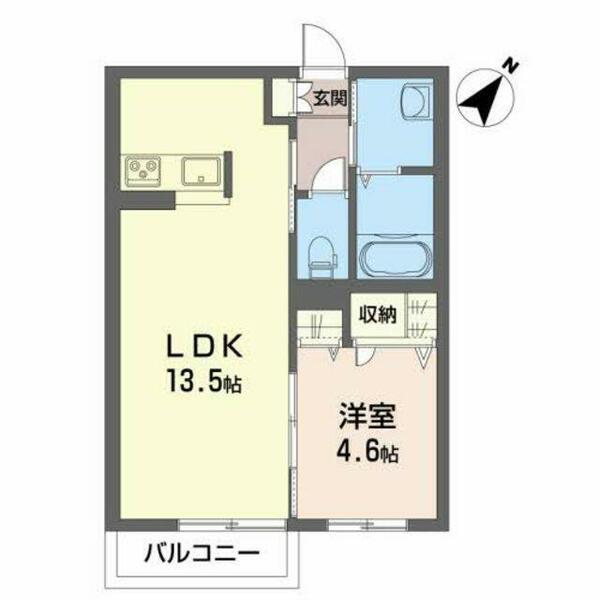 シャーメゾントミーＢ B202｜青森県八戸市大字新井田字古館(賃貸アパート1LDK・2階・41.00㎡)の写真 その2