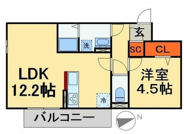 千葉県柏市若柴(賃貸アパート1LDK・1階・40.61㎡)の写真 その2