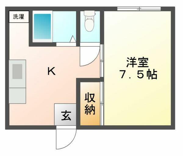 内丸ハイツ 207｜青森県八戸市内丸１丁目(賃貸アパート1K・2階・23.60㎡)の写真 その2