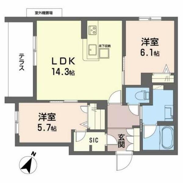 Ｓｏｎｇｌｉｎｅ 0101｜大阪府堺市中区深井東町(賃貸マンション2LDK・1階・62.35㎡)の写真 その2