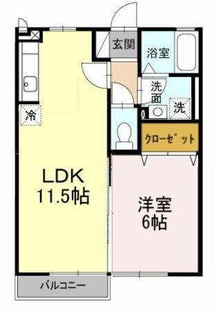 熊本県熊本市北区龍田陳内２丁目(賃貸アパート1LDK・2階・40.29㎡)の写真 その2