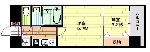 大阪府大阪市浪速区日本橋５丁目(賃貸マンション2K・13階・30.52㎡)の写真 その2