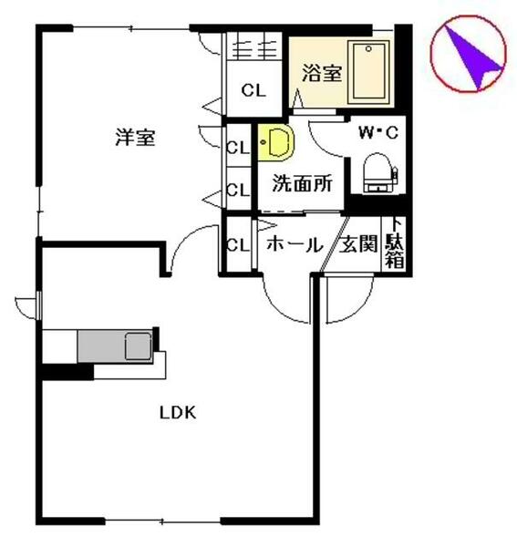 カトルドミール A0101｜熊本県八代市古閑上町(賃貸アパート1LDK・1階・42.72㎡)の写真 その2