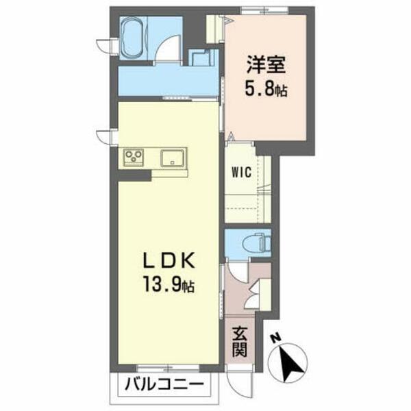 仮称）会津若松市行仁町ＳＨＭ 101｜福島県会津若松市行仁町(賃貸アパート1LDK・1階・48.83㎡)の写真 その2