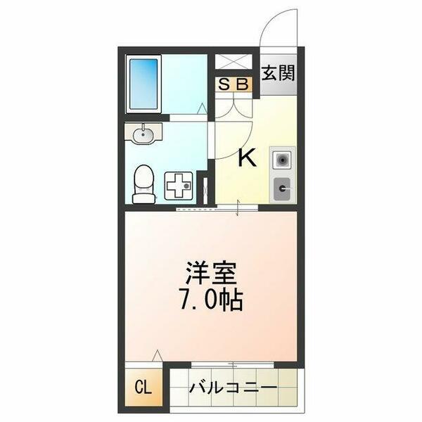 ガーディアンパレス針中野｜大阪府大阪市東住吉区湯里４丁目(賃貸マンション1K・2階・22.10㎡)の写真 その2