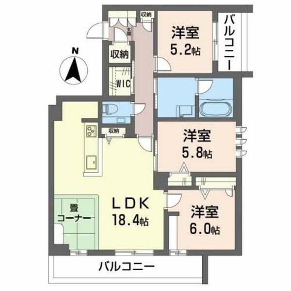 シャノワール（ＢＥＬＳ認証・ＺＥＨ） A0201｜岡山県倉敷市大島(賃貸マンション3LDK・2階・81.87㎡)の写真 その2