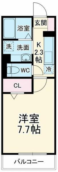 ラ　フレーズ｜千葉県市川市菅野２丁目(賃貸アパート1K・1階・26.27㎡)の写真 その2