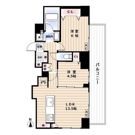 鍋横アパートメントハウス 1003｜東京都中野区本町４丁目(賃貸マンション2LDK・10階・56.83㎡)の写真 その2