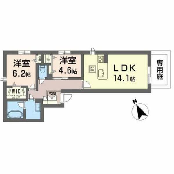 ＴＡＧＡＷＡ A0104｜広島県広島市安佐南区緑井４丁目(賃貸アパート2LDK・1階・63.25㎡)の写真 その2