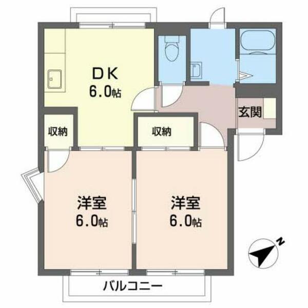 ローズ　ササキ A0201｜鳥取県米子市両三柳(賃貸アパート2DK・2階・43.80㎡)の写真 その2