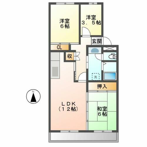 アーバンドエル茶屋ヶ坂104の間取り