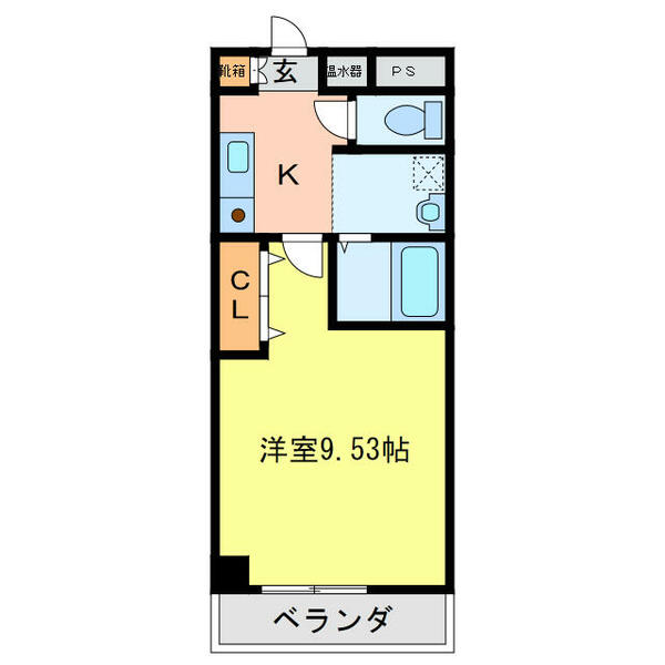 リバティマンション 4D｜徳島県徳島市山城西２丁目(賃貸マンション1K・4階・34.03㎡)の写真 その2