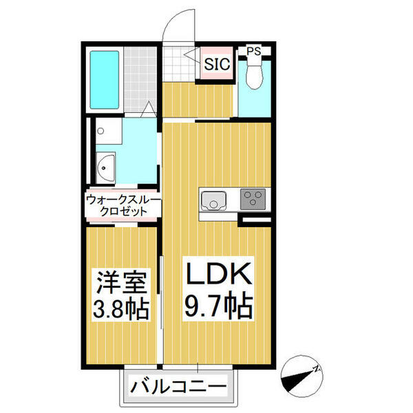 ウィズハイム上田｜長野県上田市踏入２丁目(賃貸アパート1LDK・2階・34.55㎡)の写真 その2